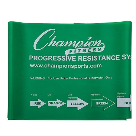 Champion Sports 4 ft. Therapy & Exercise Flat Band, Green - Medium FB4G